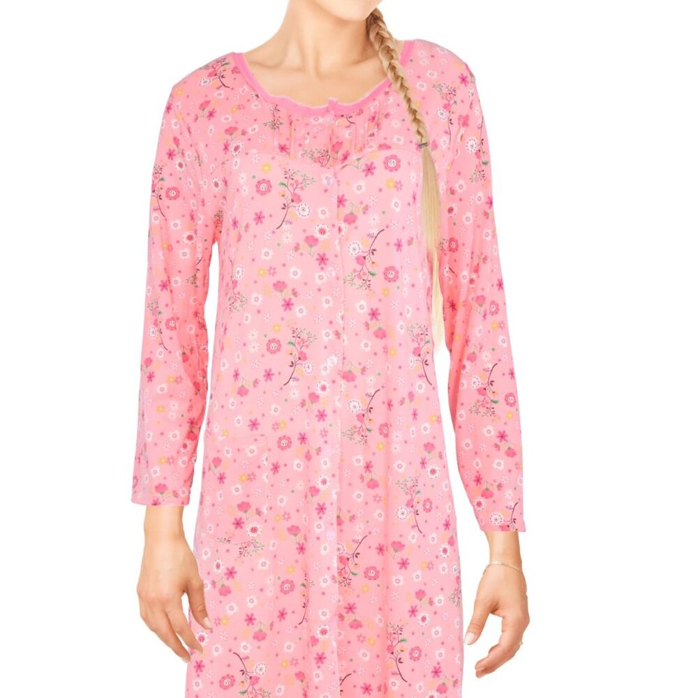 Womens Long Sleeve Nightgowns Sleepwear Soft Pajama Dress Nightshirts Comfy Gown